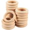 20 Pack Unfinished Natural Wood Rings for Crafts, Macrame Projects, Jewelry Making, DIY Pendant Connectors (2.1 In)